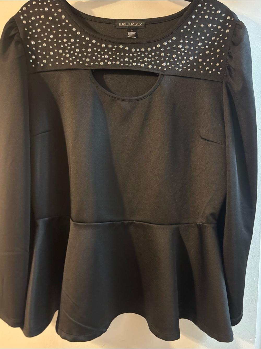 Black Studded Cutout Tunic Top NWOT